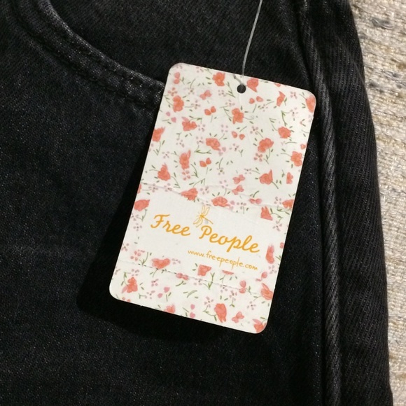 Free People Rugged A-Line Raw Hem Denim Mini Skirt - Picture 8 of 8